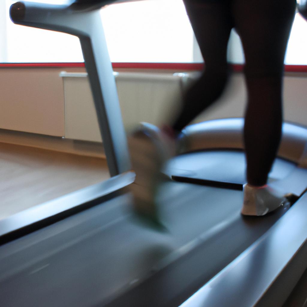 Person walking on a treadmill